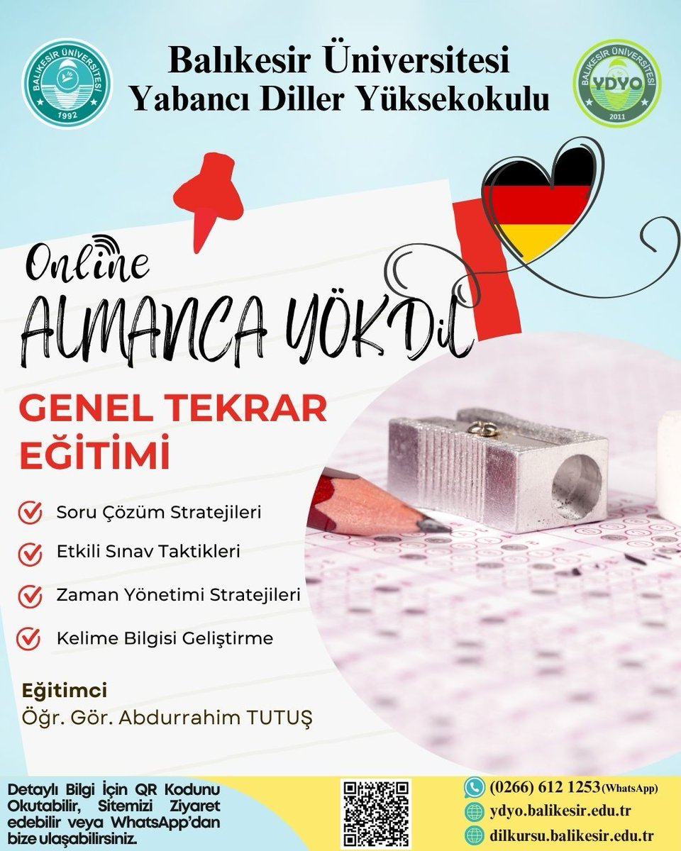 Balıkesir Üniversitesi'nden Almanya YÖKDİL Hazırlık Eğitimi