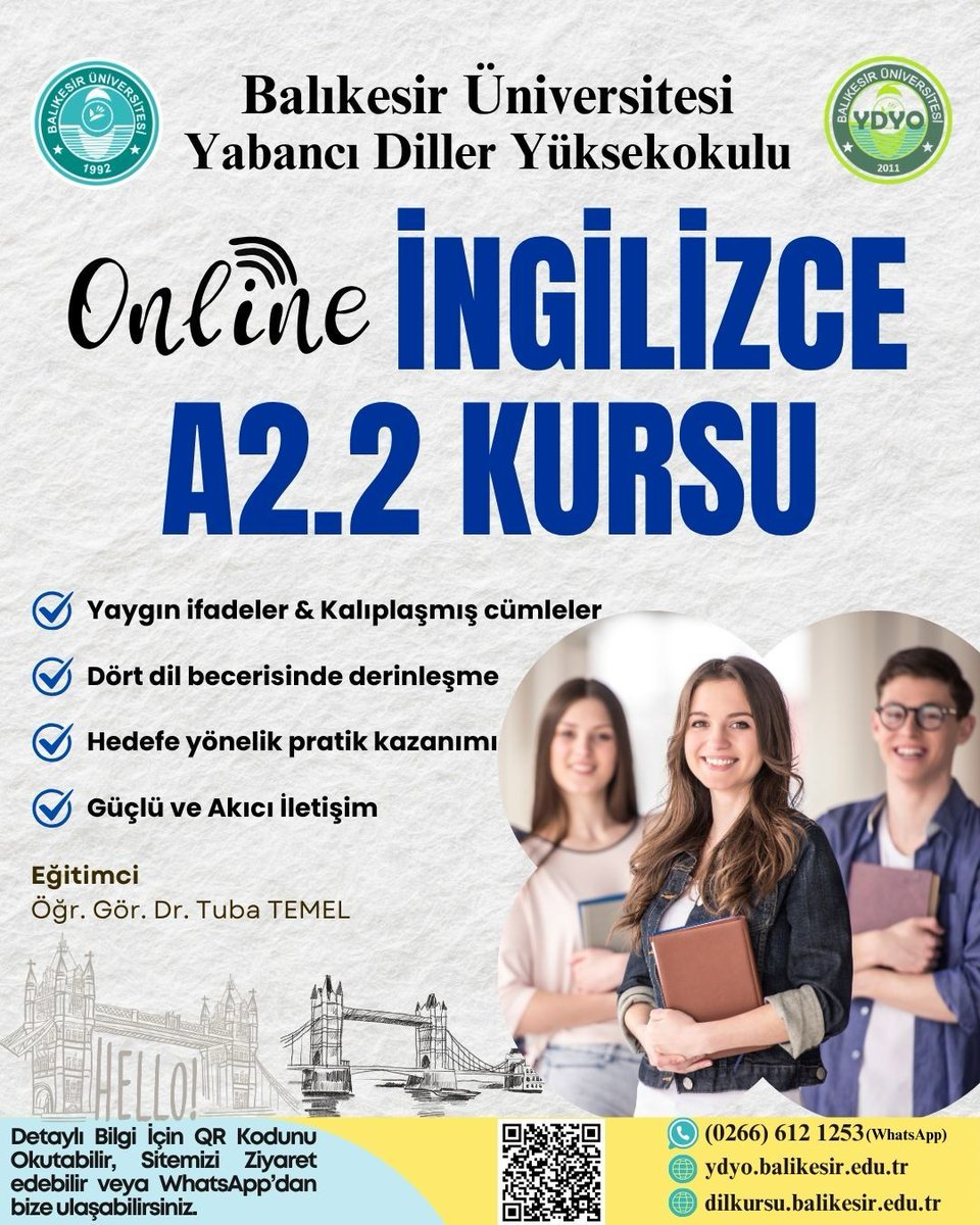 Balıkesir Üniversitesi'nden Gençler İçin İngilizce Kursu Duyurusu