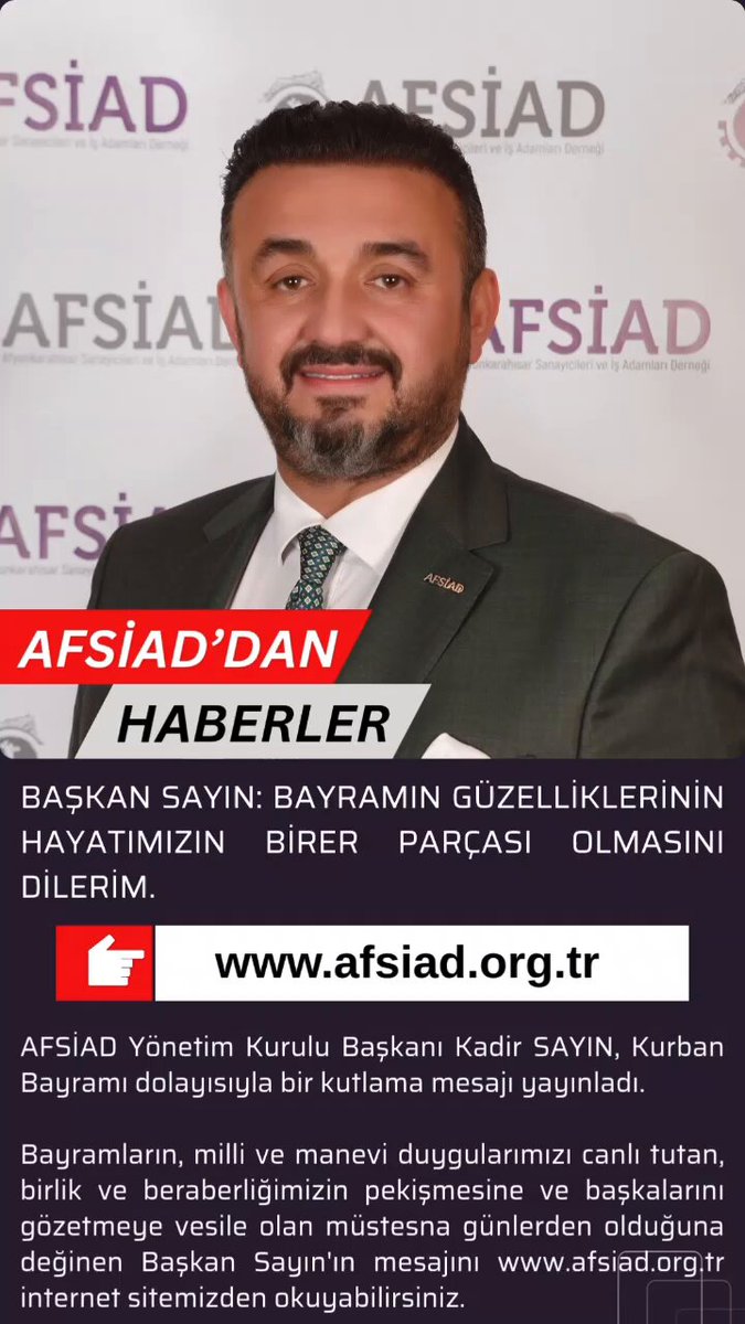 AFSİAD'dan Kurban Bayramı Mesajı