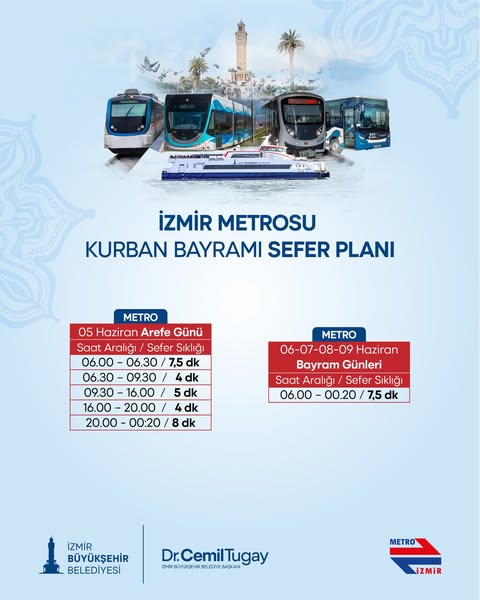 İzmir'de Kurban Bayramı Ulaşım Planı Açıklandı