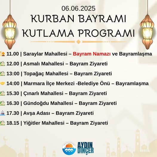 Marmara Adalar Belediyesi Kurban Bayramı Bayramlaşma Programı Duyuruldu