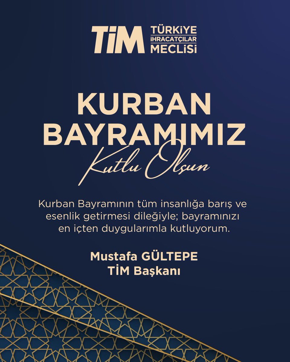 TİM'den Kurban Bayramı Mesajı
