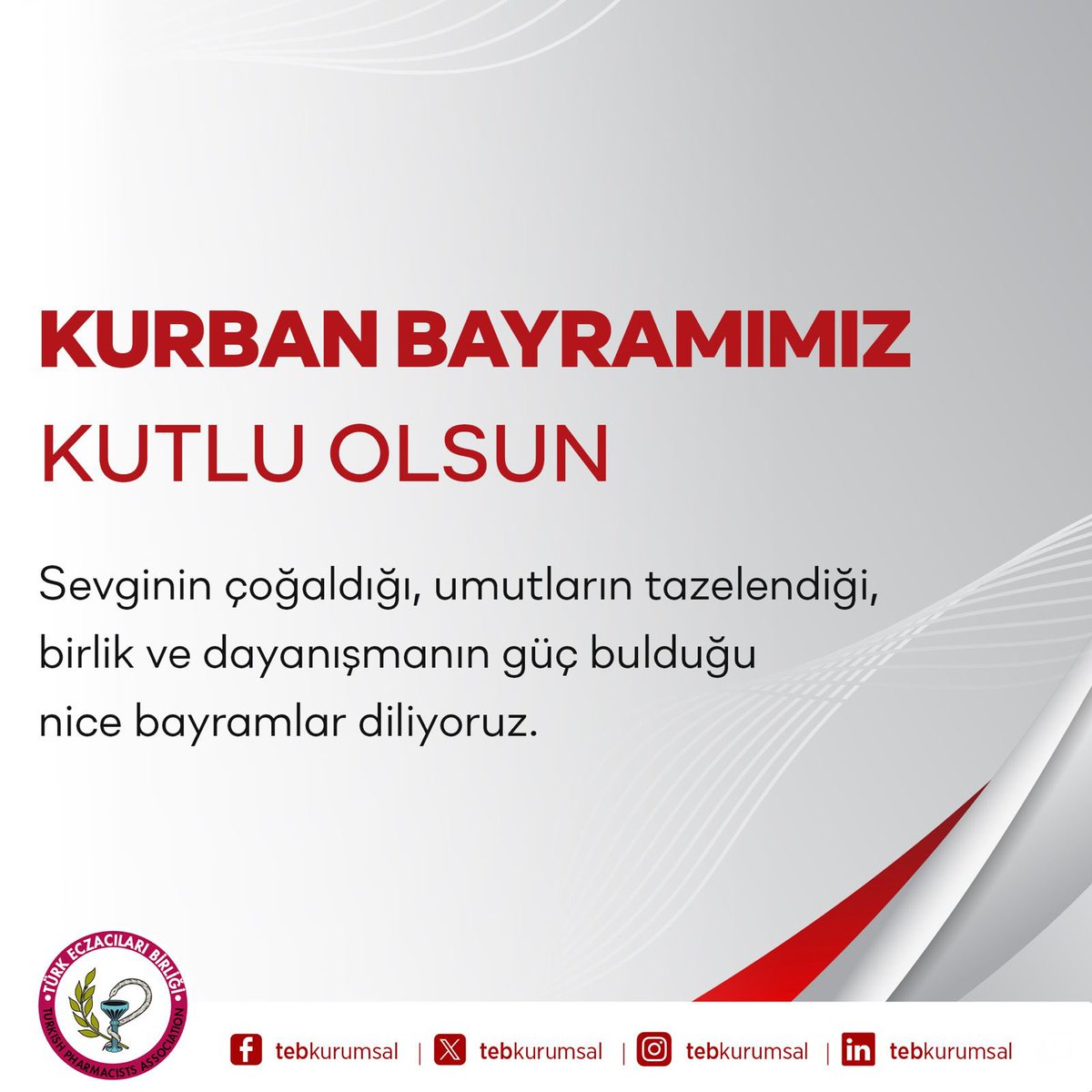 Türk Eczacıları Birliği'nden Kurban Bayramı Mesajı