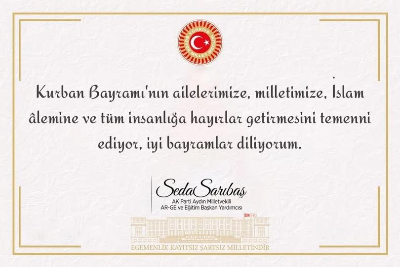 AK Parti Aydın Milletvekili Sarıbaş'tan Kurban Bayramı Mesajı