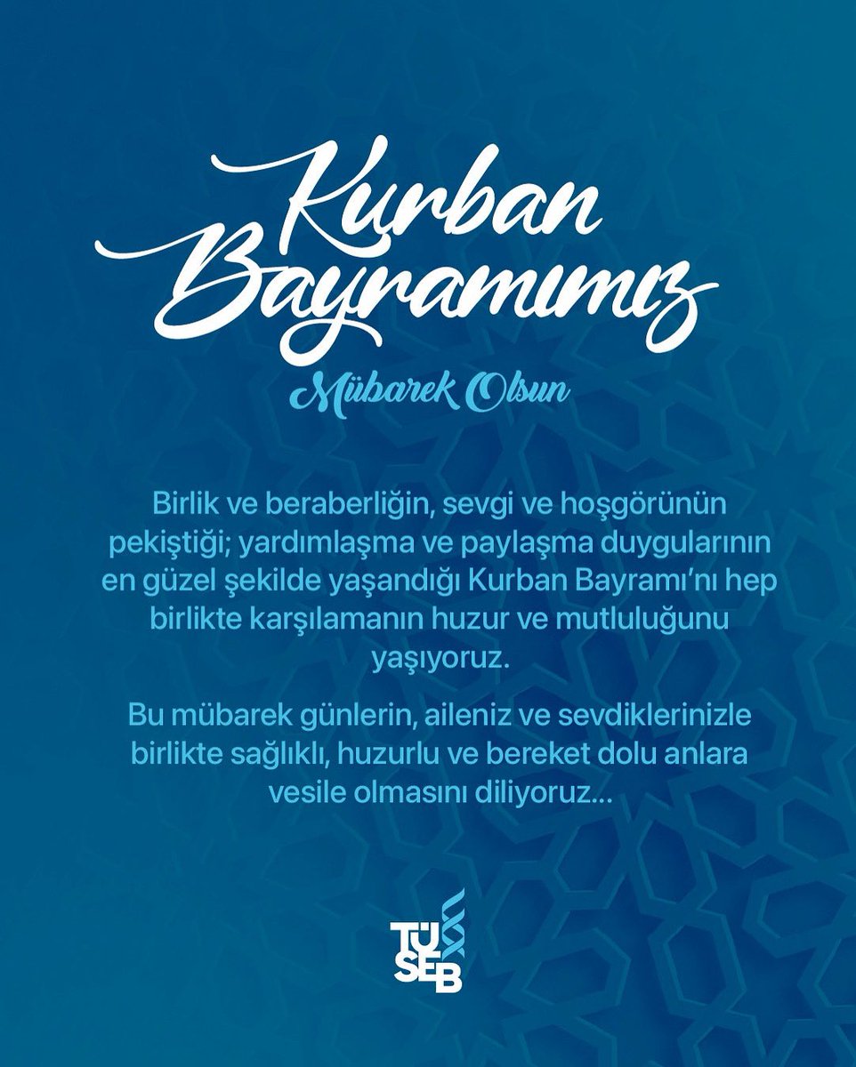 TÜSEB'den Kurban Bayramı Mesajı