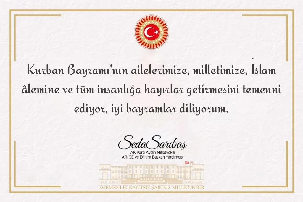 AK Parti Aydın Milletvekili Sarıbaş'tan Kurban Bayramı Mesajı
