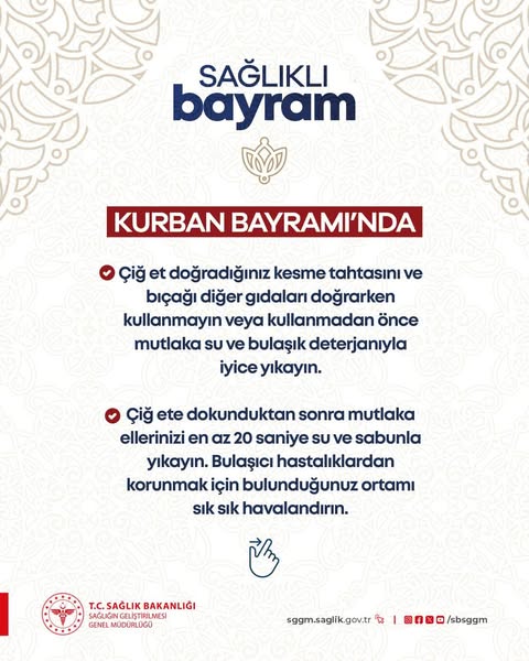Afyonkarahisar İl Sağlık Müdürlüğü'nden Kurban Bayramı Sağlık Uyarısı