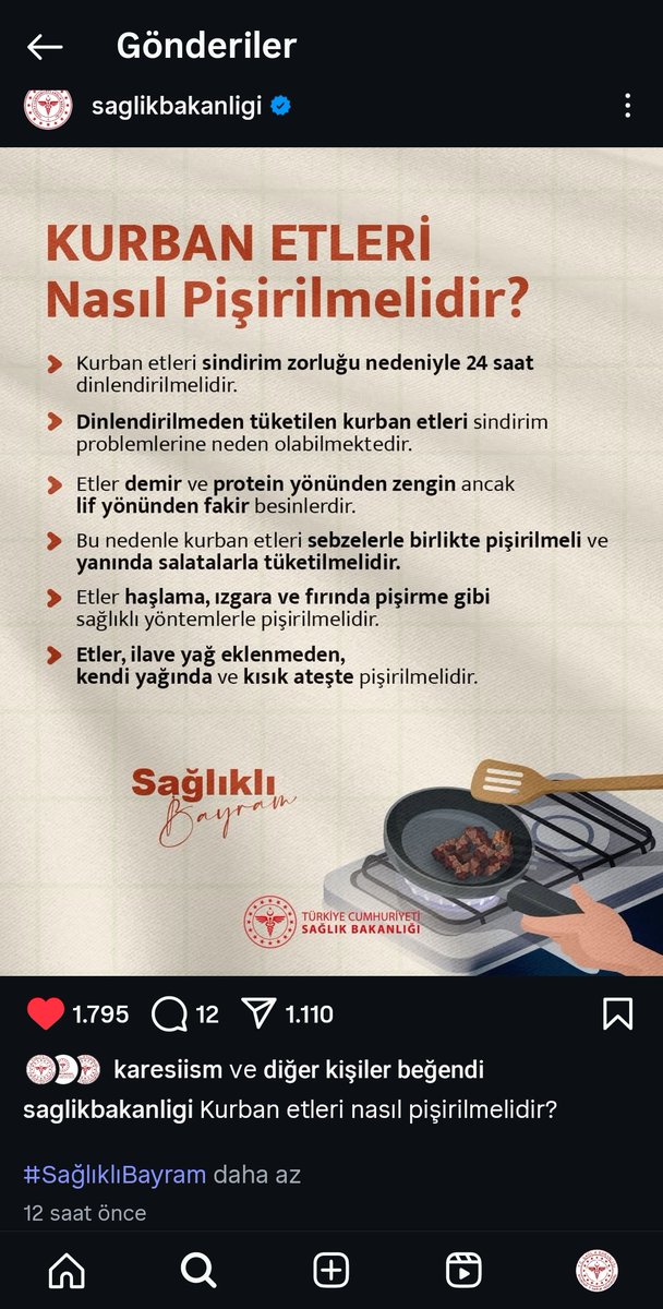 Balıkesir İl Sağlık Müdürlüğü: Kurban Etlerinin Sağlıklı Pişirilmesi İçin Öneriler