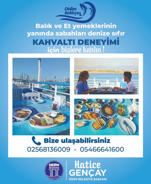 Didim Balıkçısı'nda Deniz Manzaralı Kahvaltı Seçeneği