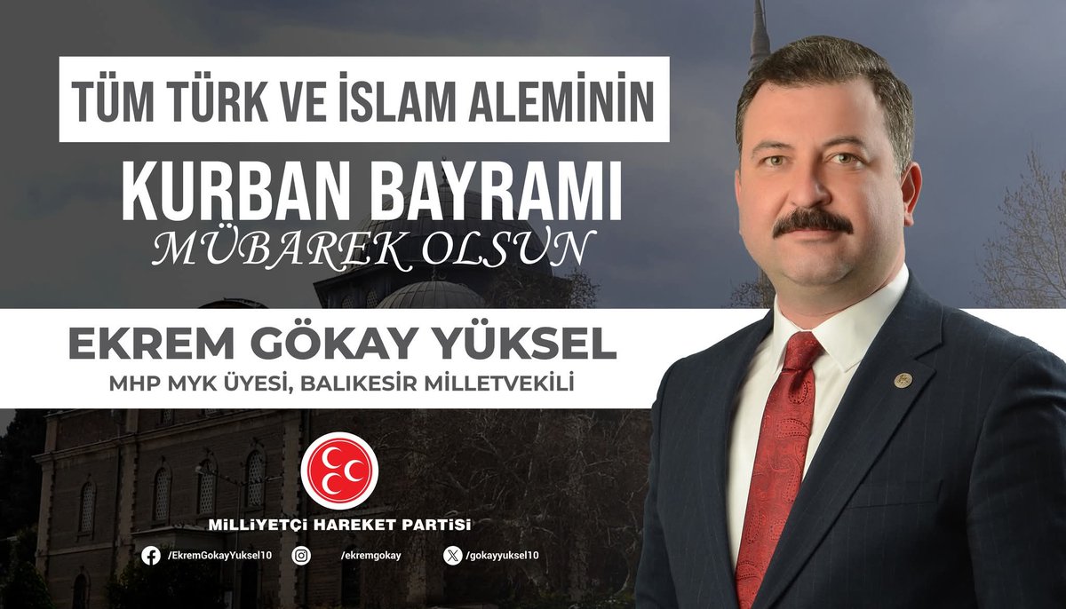 MHP Balıkesir Milletvekili Yüksel'den Kurban Bayramı Mesajı