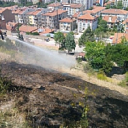 Afyonkarahisar'da Gökçe Park’ta, kuru otları tutuşturması sonucu ot yangını meydana geldi.