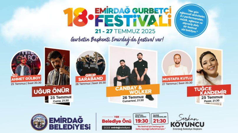 Gurbetin Başkenti Emirdağ, 18. Gurbetçi Festivali ile Coşacak
