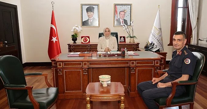 Jandarma Alay komutanı Albay Kayadan, Vali Yiğitbaşını Ziyaret.