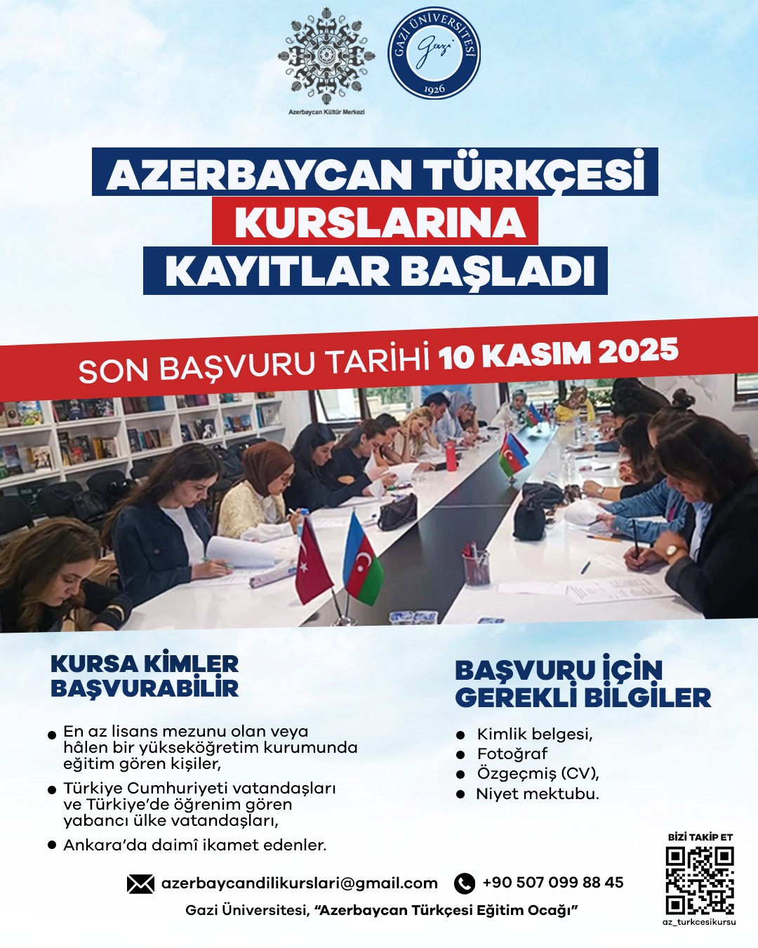 YENİ DÖNEM AZERBAYCAN TÜRKÇESİ KURSLARINA  KAYITLAR BAŞLADI