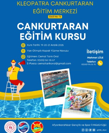 AFYONKARAHİSAR’DA TSSF ONAYLI CANKURTARMA KURSU DÜZENLENECEK